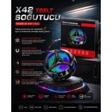 Almanara Project X42 Manyetik Tablet Soğutucu Rgb Dijital Ekranlı Yarı Iletken Type-C Sessiz Oyun Soğutma Fanı