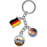 Almanya Üçlü Epoksi Metal Çift Taraflı Damla Anahtarlık Germany - Renkli - 10cm