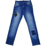 Almi Erkek Çocuk Yama Desenli Kot Pantolon - 8 - 9 Yaş - Mavi