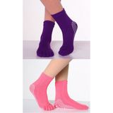 Almila 2 Çift Almila Yoga&pilates, Barre, Dans Çorabı Pembe-Mor - 35 - 40 - Pembe - Mor