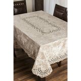 Almila Home Kadife 160x220 Lüks Fransız Güpürlü Masa Örtüsü Capicino