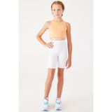 Almila Kids Pamuk Elastan Kısa (Diz Üstü) Kız Çocuk Okul Taytı 2005 - 11 - 12 Yaş - Beyaz