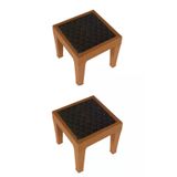 Almina Almina Rattan Sehpa 45X45 Cm Kamp Masa Sehpa Ve Piknik Seti Taba Renk 2 Adet