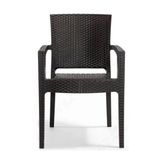Almina Bambu Rattan Sandalye Kollu Koltuk Dayanikli Bahce Balkon Ve Teras Sandalyesi Beyaz 2 Adet