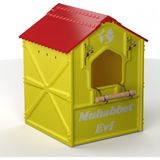Almina Pet Demonte Plastik Kuş Yuvası 14. 5 x 14.5 x 20CM Sarı Kırmızı - Sarı - Kırmızı