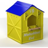 Almina Pet Demonte Plastik Kuş Yuvası 14. 5 x 14.5 x 20CM Sarı Lacivert - Sarı - Lacivert
