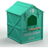 Almina Pet Demonte Plastik Kuş Yuvası 14. 5 x 14.5 x 20CM Su yeşili