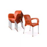 Almina Plastik Sandalye Metal Ayakli Bahce Balkon Ve Teras Sandalyesi 6 Adet