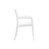 Almina Rattan Takım 90X90 Cm Trend Lüx Camlı Masa 4 Adet Kollu Sandalye