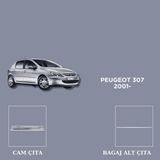 Alminox Oto Aksesuar Peugeot 307 2001- Set Cam Çıta-Bagaj Alt Çıta - Paslanmaz Çelik