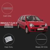 Alminox Oto Aksesuar Renault Clio 3 2006 ve Sonrası Cam Çıta-Kapı Kolu- Bagaj Alt Çıta - Paslanmaz Çelik