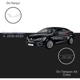Alminox Oto Aksesuar Renault Megane 4 2016-2020 Ön Panjur-Ön Tampon Alt Çıtası - Paslanmaz Çelik