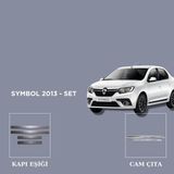 Alminox Oto Aksesuar Renault Symbol 2013- Set Kapı Eşiği-Cam Çıta - Paslanmaz Çelik
