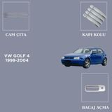 Alminox Oto Aksesuar Vw Golf 4 1998-2004 Set Kapı Kolu-Cam Çıta-Bagaj Açma - Paslanmaz Çelik