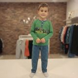Almira Anne Bebek Erkek Çocuk Never Stop Yazılı Uzun Kollu Pijama Takımı - Yeşil - 4 - 5 Yaş