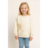 Almira Anne Bebek Kız Çocuk Papatya Nakışlı Iç Kısmı Şardonlu Beyaz Renk Sweatshirt - 12 Yaş