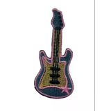 Almira Butik Aplike Ütü İle Yapışan Gitar Pembe Arma 5X3 Cm