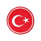 Almira Butik Aplike Ütü İle Yapışan Türk Bayrağı Yuvarlak Küçük Arma 3 Cm