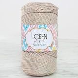Almira Butik Loren Soft Star Makrome İpi Gümüş Simli Bej Rm101