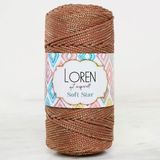 Almira Butik Loren Soft Star Makrome İpi Sarı Simli Kahverengi