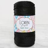 Almira Butik Loren Soft Star Makrome İpi Siyah Simli Siyah Rm10