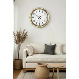 Almira Butik Royal White Gold Classic 40 Cm Metal Duvar Saati