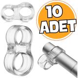 ALMITAL 10 Adet Şeffaf Silikon Kapı Durdurucu Tutucu Pencere Kolu Stoperi Kapı Tamponu