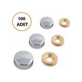 ALMITAL 100 Adet Krom Dekoratif Vida Kapağı Vida Kapak Ø20 mm