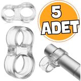 ALMITAL 5 Adet Şeffaf Silikon Kapı Durdurucu Tutucu Pencere Kolu Stoperi Kapı Tamponu