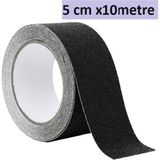 ALMITAL 5 cm x 10 Metre Merdiven, Zemin, Rampa Için Kaydırmaz Bant, Yapışkanlı Kaymaz Bant Siyah - 1 Adet