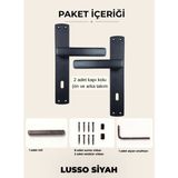 ALMITAL Lusso Siyah Aynalı Kapı Kolu Lüks Oda Kapı Kolu