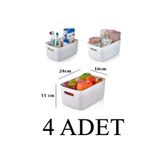 almital mobilya aksesuarları furniture accessories 4 ADET 3.5 Lt Dolap Içi, Buzdolabı Düzenleyici, Banyo Organizer Sepet