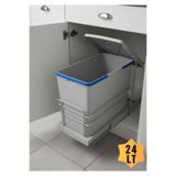 almital mobilya aksesuarları furniture accessories Cassone 24 Litre, Dolap içi Raylı GRİ, Otomatik Çöp Kovası , kapak genişliği 40 cm.