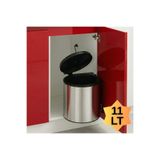 almital mobilya aksesuarları furniture accessories Cassone DOLAP İÇİ KROM METAL LUKS ÇÖP KOVASI 11 LT , OTOMATİK AÇILIR KAPAKLI