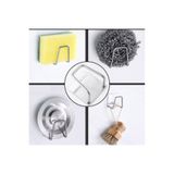 almital mobilya aksesuarları furniture accessories Fukku 2 Adet Paslanmaz Çelik Kendinden Yapışkanlı Drenaj Rafı Askı Sünger Sabun Kurutma Kancası