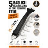 almital mobilya aksesuarları furniture accessories Hakkutsu 5 Başlıklı Silikon Kazıma - Derz Düzeltme Seti Paslanmaz Çelik Uçlu Silikon Sökme Aparatı