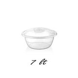 almital mobilya aksesuarları furniture accessories Plastik 7 Litre Kapaklı Hamur Leğeni Saklama Kabı Şeffafl (Çap 33 Cm)
