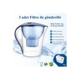 almital mobilya aksesuarları furniture accessories Su Arıtma Sürahisi Gün Sayacı Göstergeli 3 Adet Filtre I Pure Ve Maxtra Filtreleri Ile Uyumlu