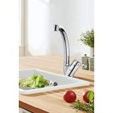 Almital Mobilya Aksesuarlari Rubinetti Evye Bataryası, Krom, Döner Başlı, Çift Su Girişli, 40 mm kartuşlu