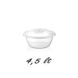 ALMITAL Plastik 4,5 Litre Kapaklı Hamur Leğeni Saklama Kabı Şeffafl (Çap 27 Cm)