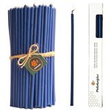 almumu Mum Petekoğlu Dilek Mumu Doğal Petek İnce Uzun Parti Nişan Düğün Ritüel Doğum Günü Mum 15 Adet Beeswax Candle (Koyu Mavi)