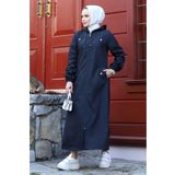 ALNİSS COLLECTİON Armine Önü Cep Detaylı Trençkot Uzun Pardesü
