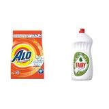 Alo 3 kg Kar Çiçeği Ferahlığı Beyazlar ve Renkliler Hızlı Çözülme Toz Deterjan & Fairy Sıvı Bulaşık Deterjanı Elma Kokulu, 1500 ml
