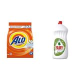 Alo 6 kg Kar Çiçeği Ferahlğı Beyazlar ve Renkliler Hızlı Çözülme Toz Deterjan & Fairy Sıvı Bulaşık Deterjanı Elma Kokulu, 1500 ml