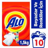 Alo Toz Çamaşır Deterjanı 1.5 kg Beyazlar ve Renkliler İçin 10 Yıkama Kar Çiçeği Kokusuyla - 1,5 kg
