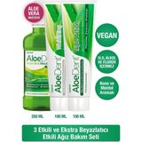 Aloe Dent Aloevera Ekstra Diş Macunu 100ML+ALOEVERA 3 Etkili Diş Macunu Florür Sls Içermeyen 100ML+ALKOLSÜZ Florürsüz Ağız Bakım Suyu 250ML