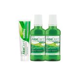 Aloevera Ekstra Beyazlatıcı Diş Macunu100ml +Alkolsüz ve Florürsüz Ağız Bakım Suyu250ml x2 Aloe dent