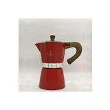 Aloha Ahşap Kulplu 6 Cups Moka Pot - Moka Pot 6 Cups-Moka Pot Kırmızı