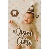 aloha concept Dişim Çıktı 5 Parça Şapkalı Diş Buğdayı Doğum Günü Partisi Yarım Yaş 6 Aylık Ilk Bebek Fotoğraf Çeki