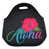 Aloha Designs ALOHA Neopren Öğle Yemeği Çantası Seyahat Sıçramaya Dayanıklı Yalıtımlı Öğle Yemeği Tote Yıkanabilir öğle yemeği kabı kutusu iş piknik Çantaları 1 Aloha Çıkartması ile